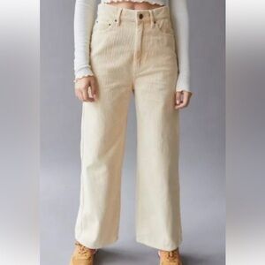 Urban Outfitters BDG High + Wide High-Rise Corduroy Pants Cream Size 29